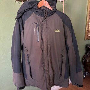 Outdoor Sport Lined Weather Jacket & Pants Set – Size L – Green/Grey